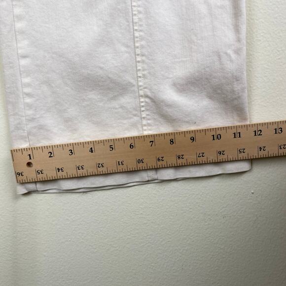 Spanx Seamed Front Wide Leg Jeans Size Large Ecru - Picture 16 of 16